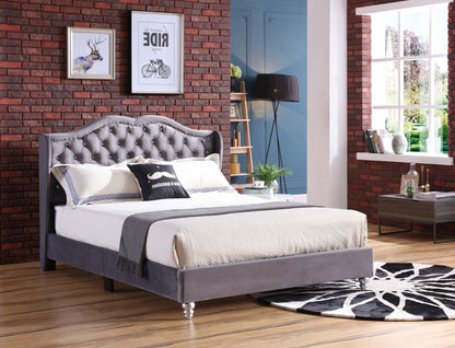 Upholstered Velvet Bed Transitional - The Sleep Loft - Online Mattress Showroom NYC
