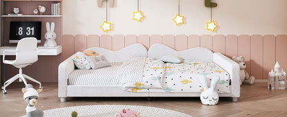 Upholstered Daybed, Sherpa Fabric Sofabed With Cloud-Shaped Backrest - The Sleep Loft - Online Mattress Showroom NYC