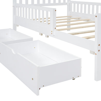 Platform Bed With Guardrails On Both Sides And 2 Storage Drawers - The Sleep Loft - Online Mattress Showroom NYC