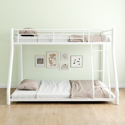 Bunk Bed Frame With Ladder And Guardrail, Heavy Duty Noise Free Design Metal Construction - The Sleep Loft - Online Mattress Showroom NYC