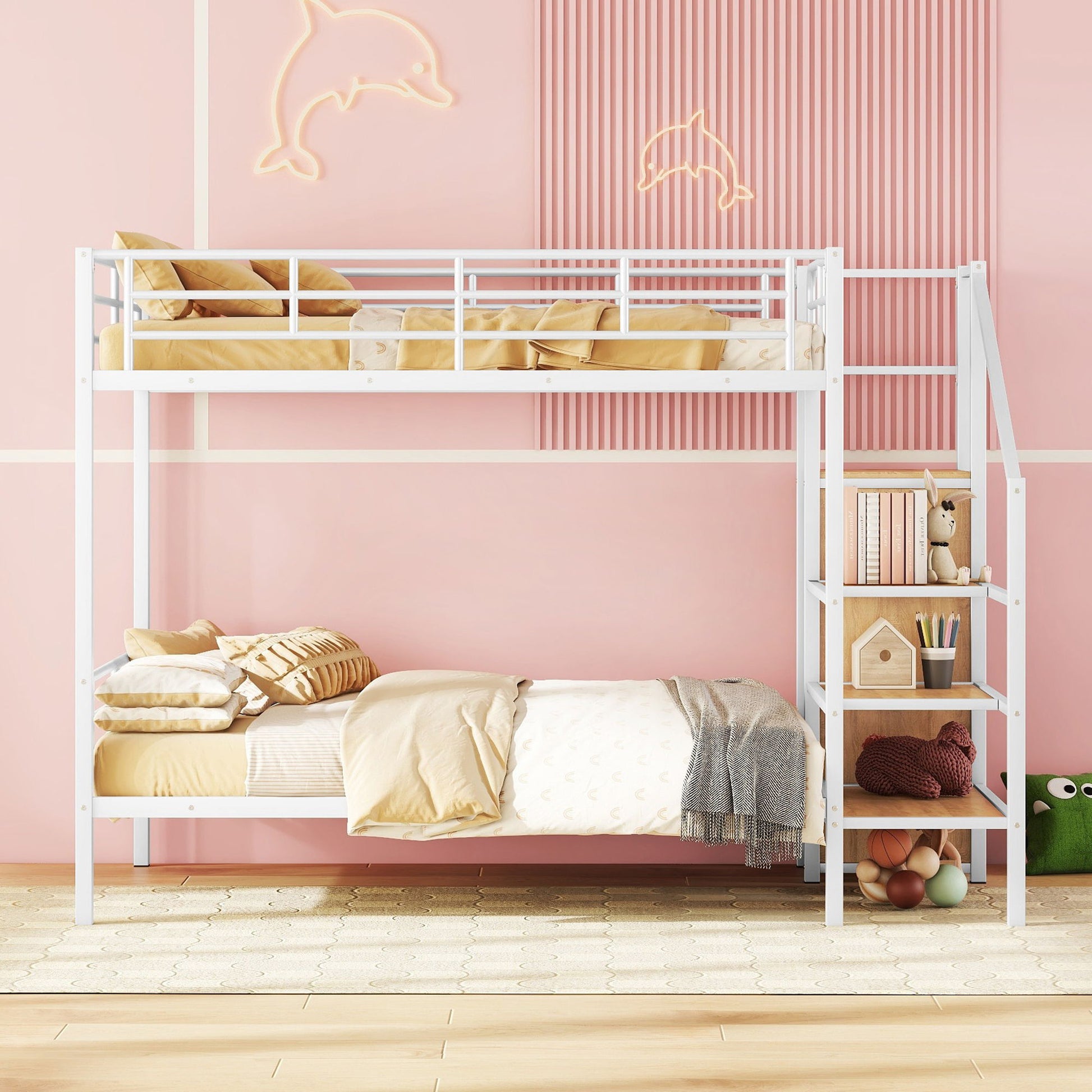 Bunk Bed With Lateral Storage Ladder And Wardrobe - The Sleep Loft - Online Mattress Showroom NYC