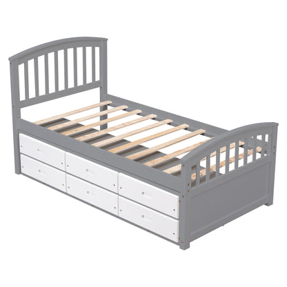 Platform Storage Bed Solid Wood Bed With 6 Drawers - The Sleep Loft - Online Mattress Showroom NYC