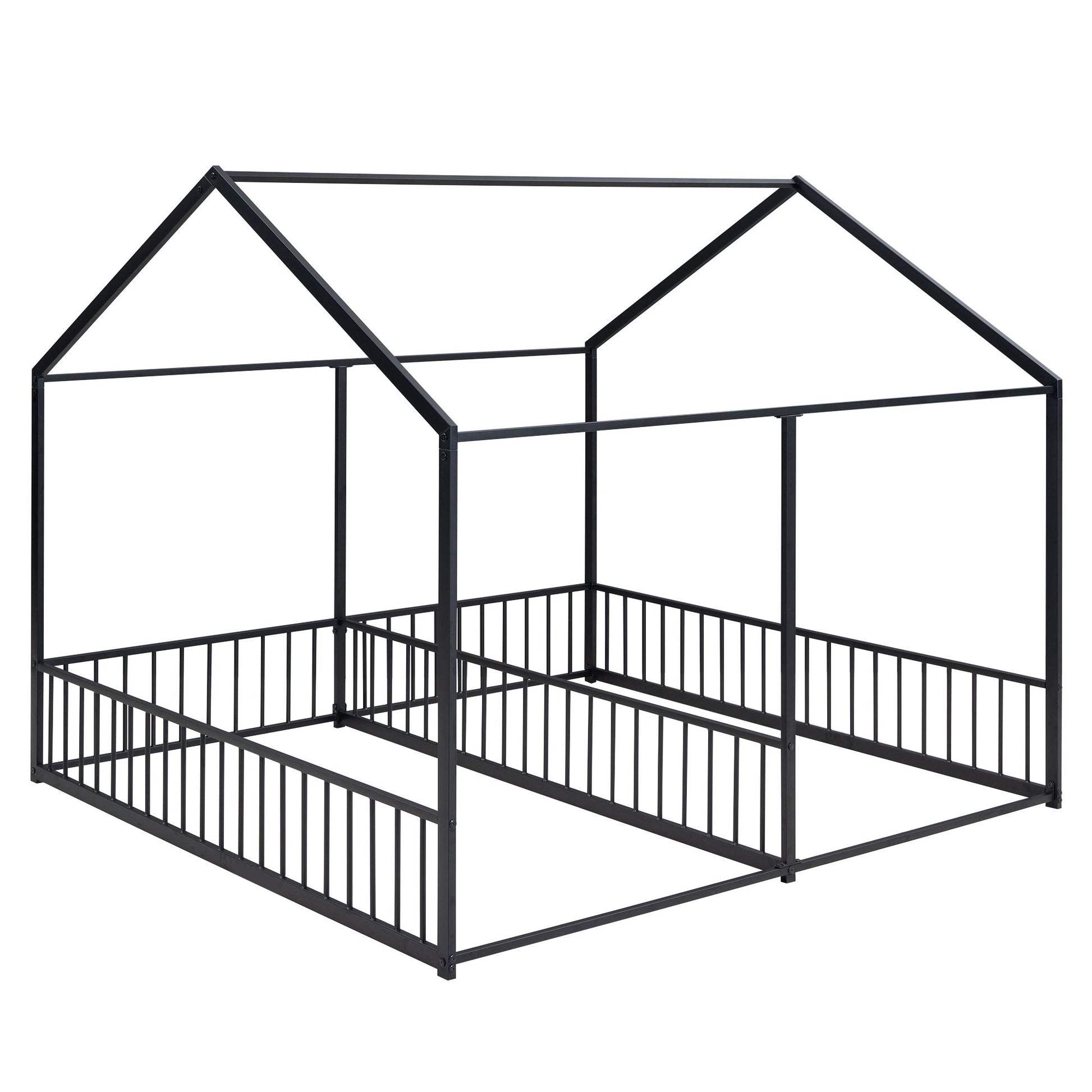 House Platform Beds, 2 Shared Beds, Metal Frame With Guardrails - The Sleep Loft - Online Mattress Showroom NYC