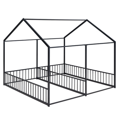 House Platform Beds, 2 Shared Beds, Metal Frame With Guardrails - The Sleep Loft - Online Mattress Showroom NYC