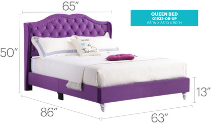 Upholstered Velvet Bed Transitional - The Sleep Loft - Online Mattress Showroom NYC