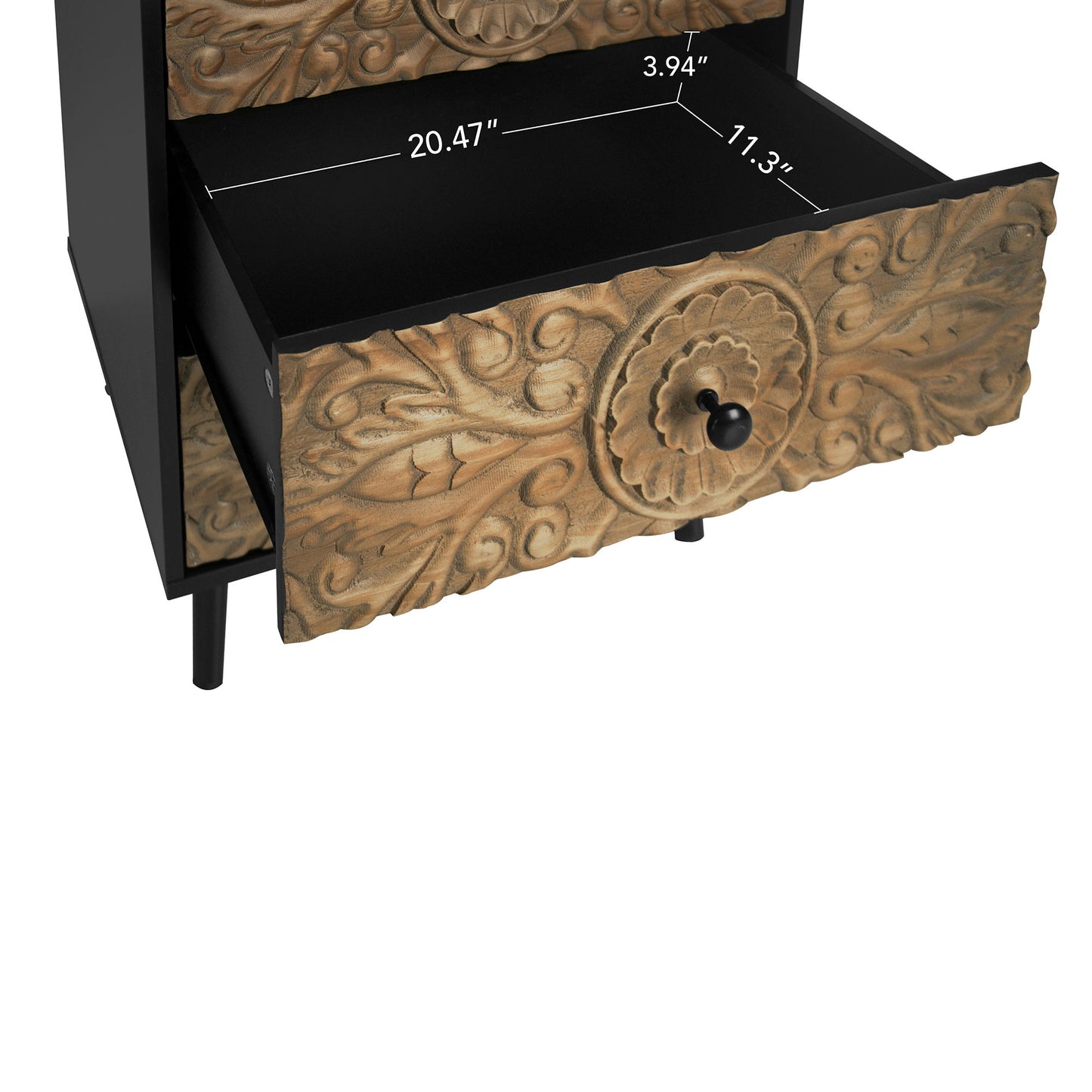 3 Drawer Cabinet, Suitable For Bedroom - Black - The Sleep Loft - Online Mattress Showroom NYC