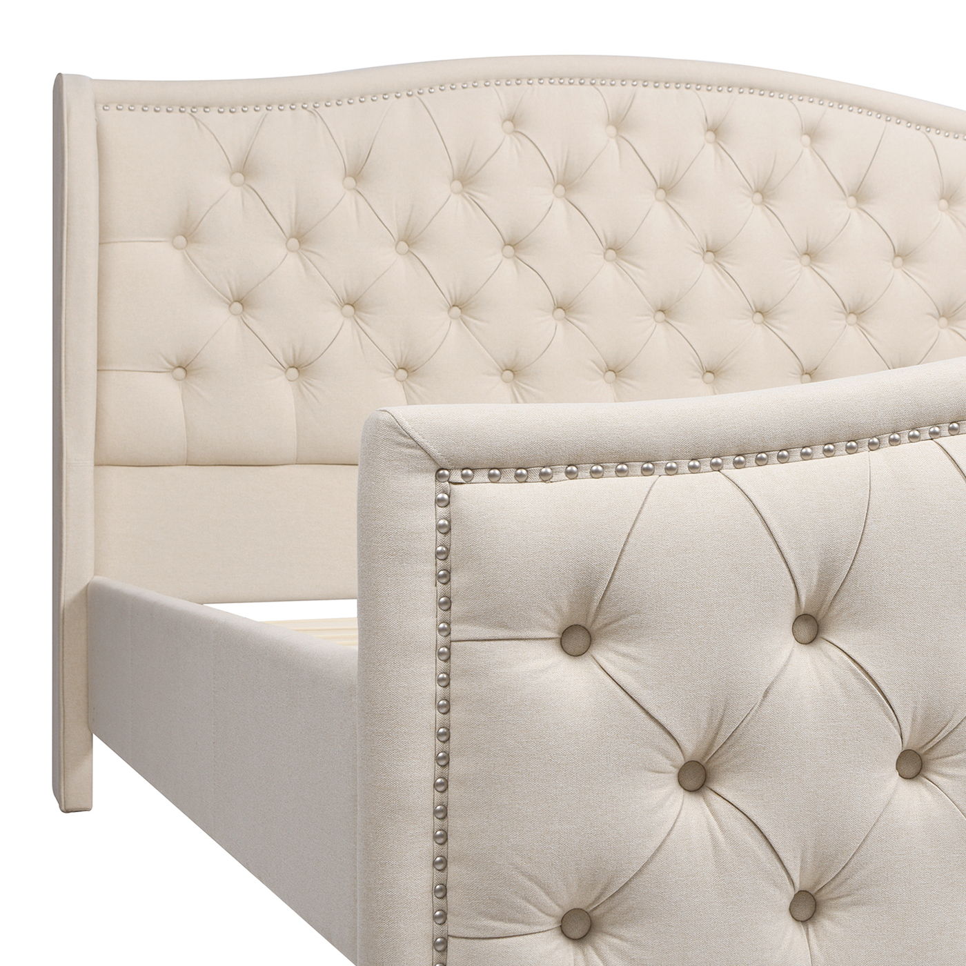 Fontana - Handcrafted Wingback Upholstered Platform Bed Frame - The Sleep Loft - Online Mattress Showroom NYC