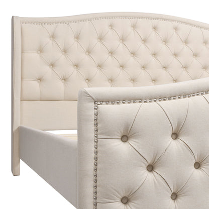 Fontana - Handcrafted Wingback Upholstered Platform Bed Frame - The Sleep Loft - Online Mattress Showroom NYC