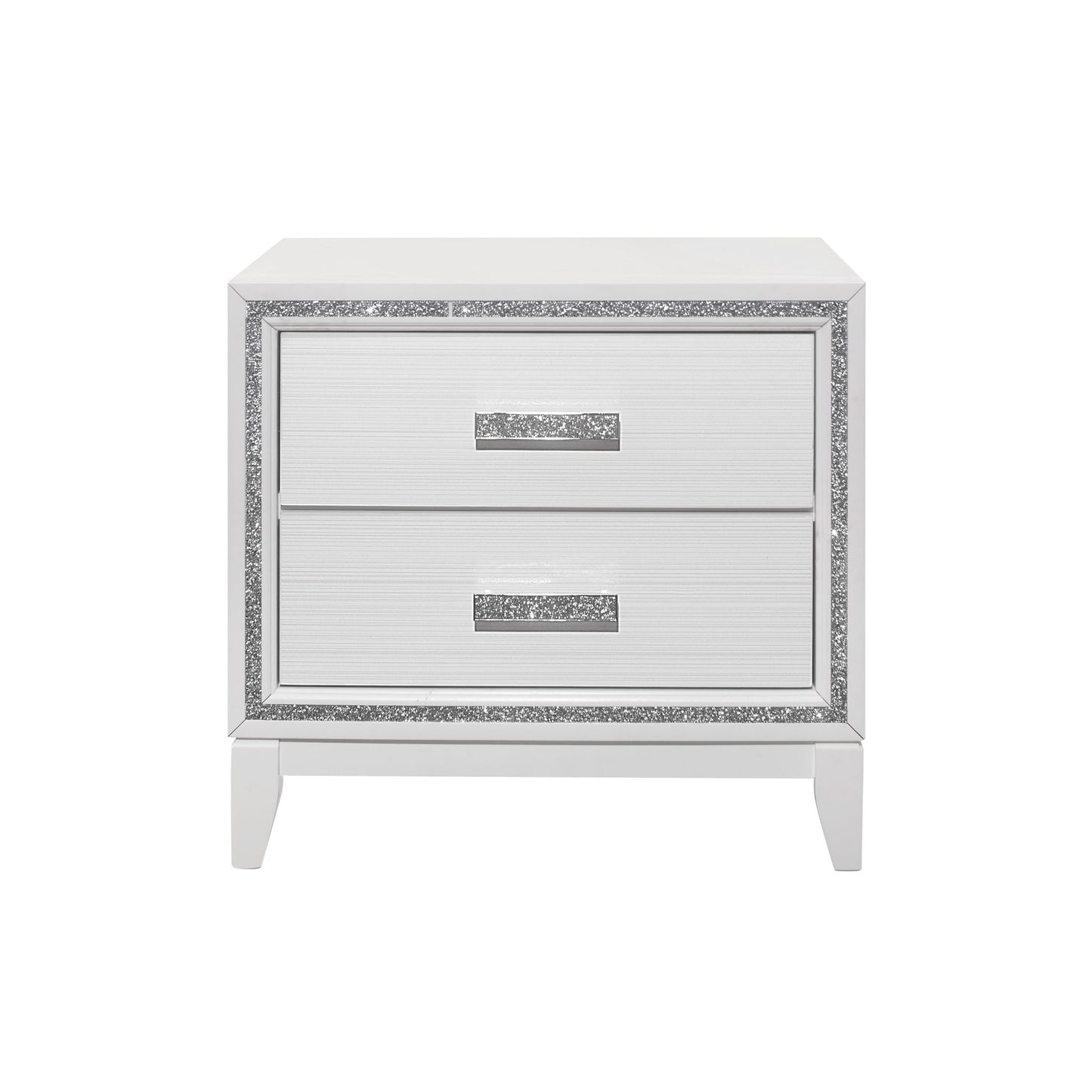 Almera - Glitter Nightstand - White - The Sleep Loft - Online Mattress Showroom NYC