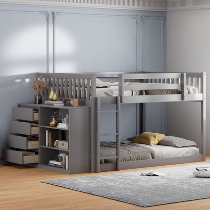 Bunk Bed With 4 Drawers And 3 Shelves - The Sleep Loft - Online Mattress Showroom NYC