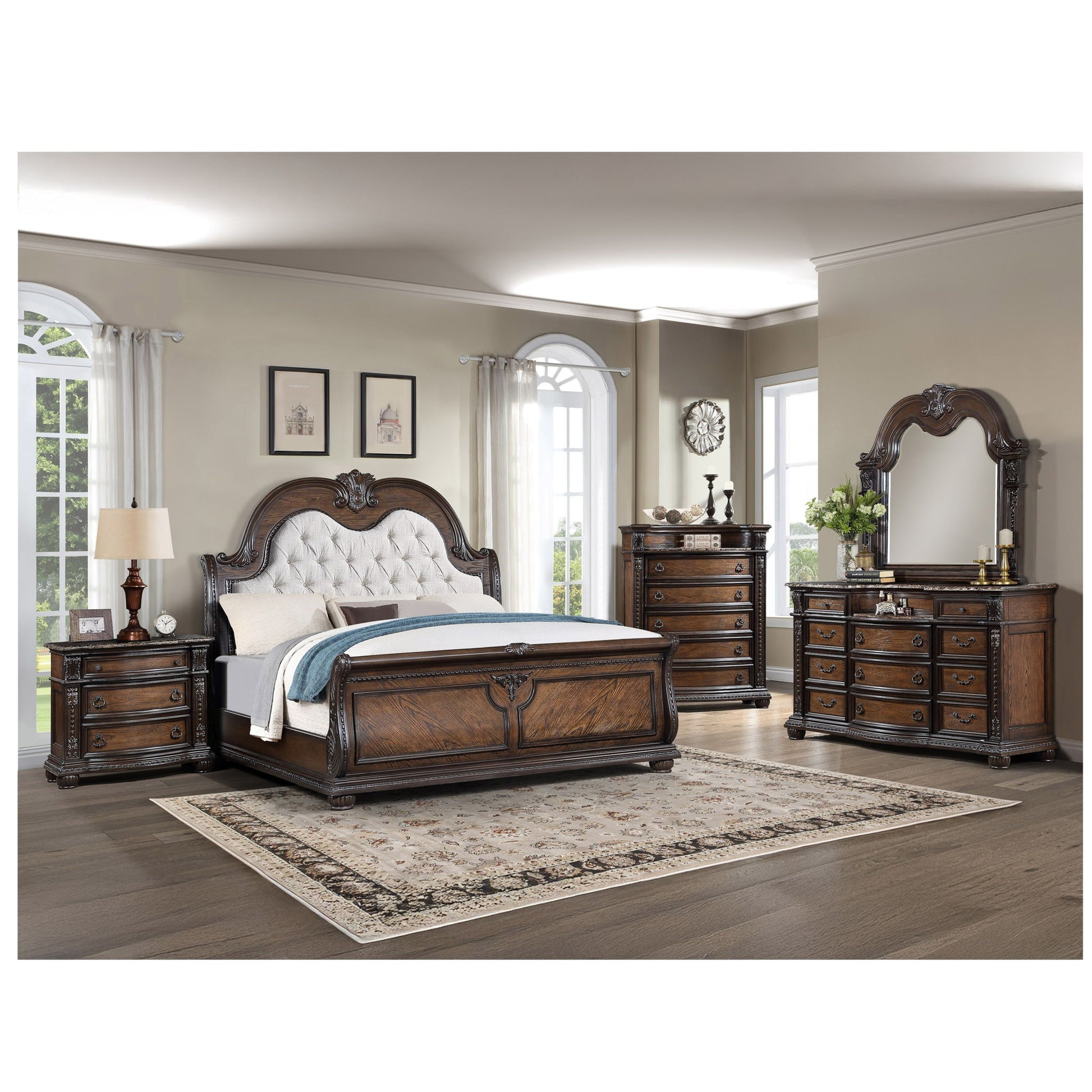 3 Drawers Nightstand - Brown / Cherry - The Sleep Loft - Online Mattress Showroom NYC