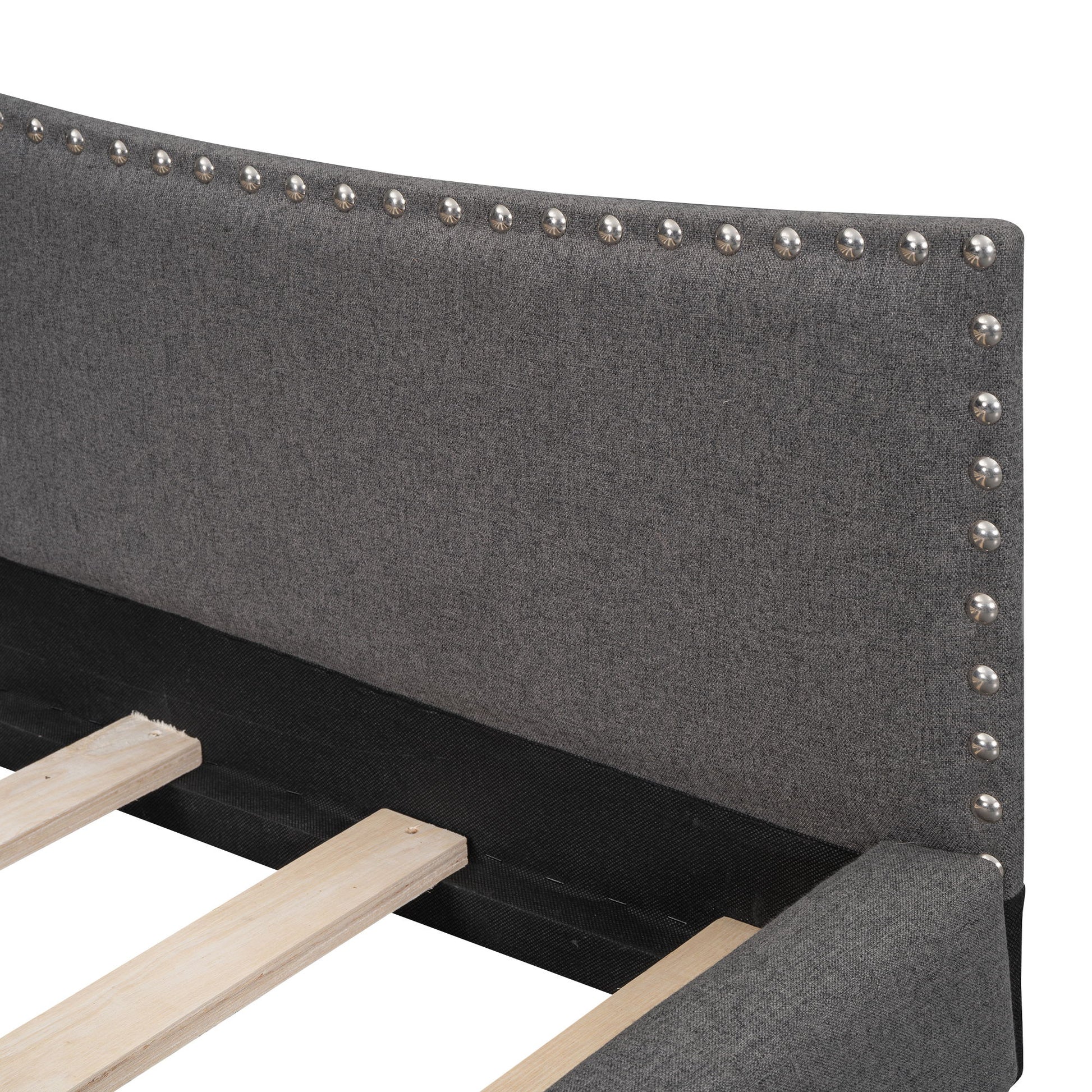 Upholstered Daybed With Headboard And Armrest, Support Legs - The Sleep Loft - Online Mattress Showroom NYC