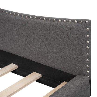 Upholstered Daybed With Headboard And Armrest, Support Legs - The Sleep Loft - Online Mattress Showroom NYC