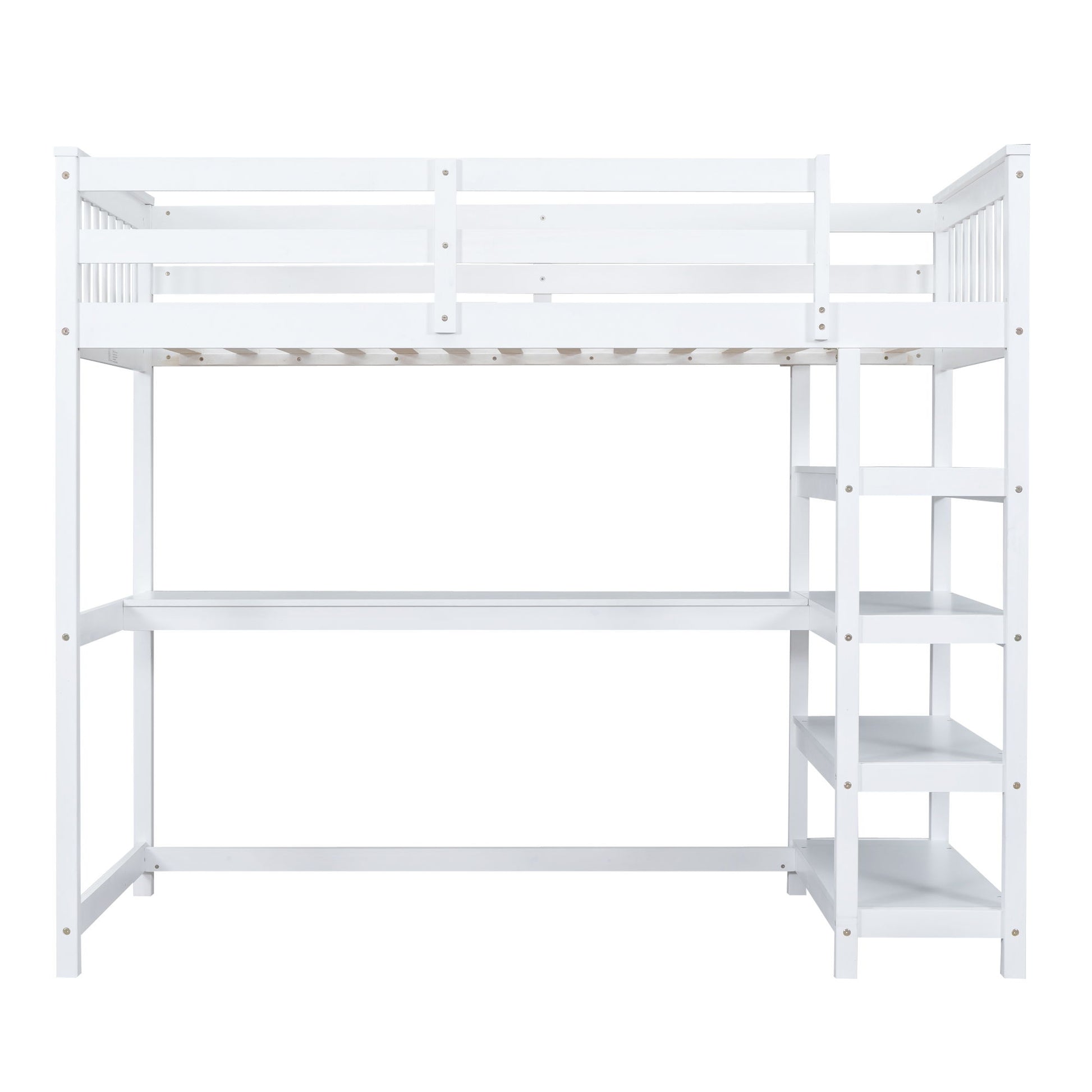 Loft Bed With Storage Shelves And Under Bed Desk - The Sleep Loft - Online Mattress Showroom NYC