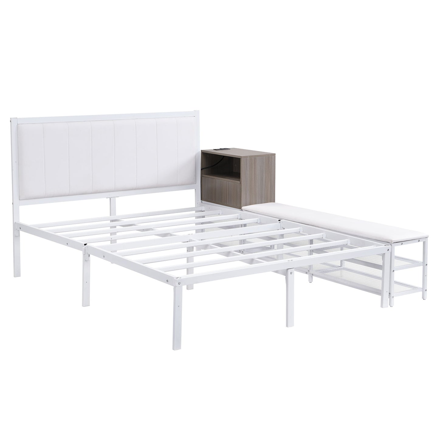 Platform Bed With 2 Tier Storage Shelves, Storage Cabinet - The Sleep Loft - Online Mattress Showroom NYC