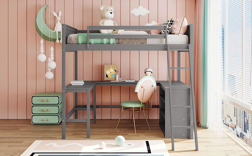 Loft Bed With Shelves With Desk - The Sleep Loft - Online Mattress Showroom NYC