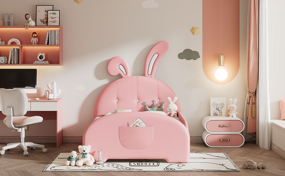 Upholstered Rabbit-Shape Princess Bed With Headboard And Footboard - The Sleep Loft - Online Mattress Showroom NYC