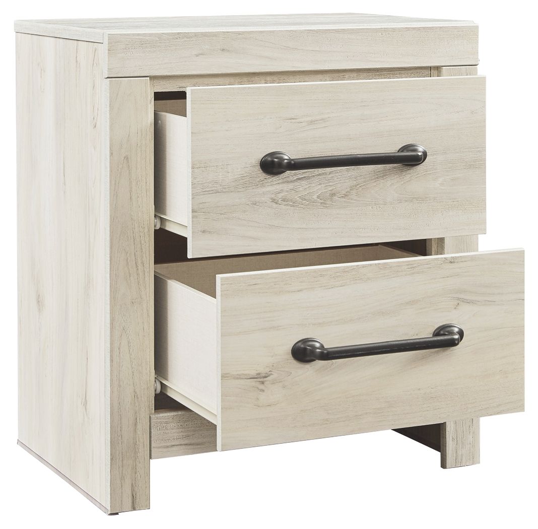 Cambeck - Two Drawer Night Stand - Whitewash - The Sleep Loft - Online Mattress Showroom NYC