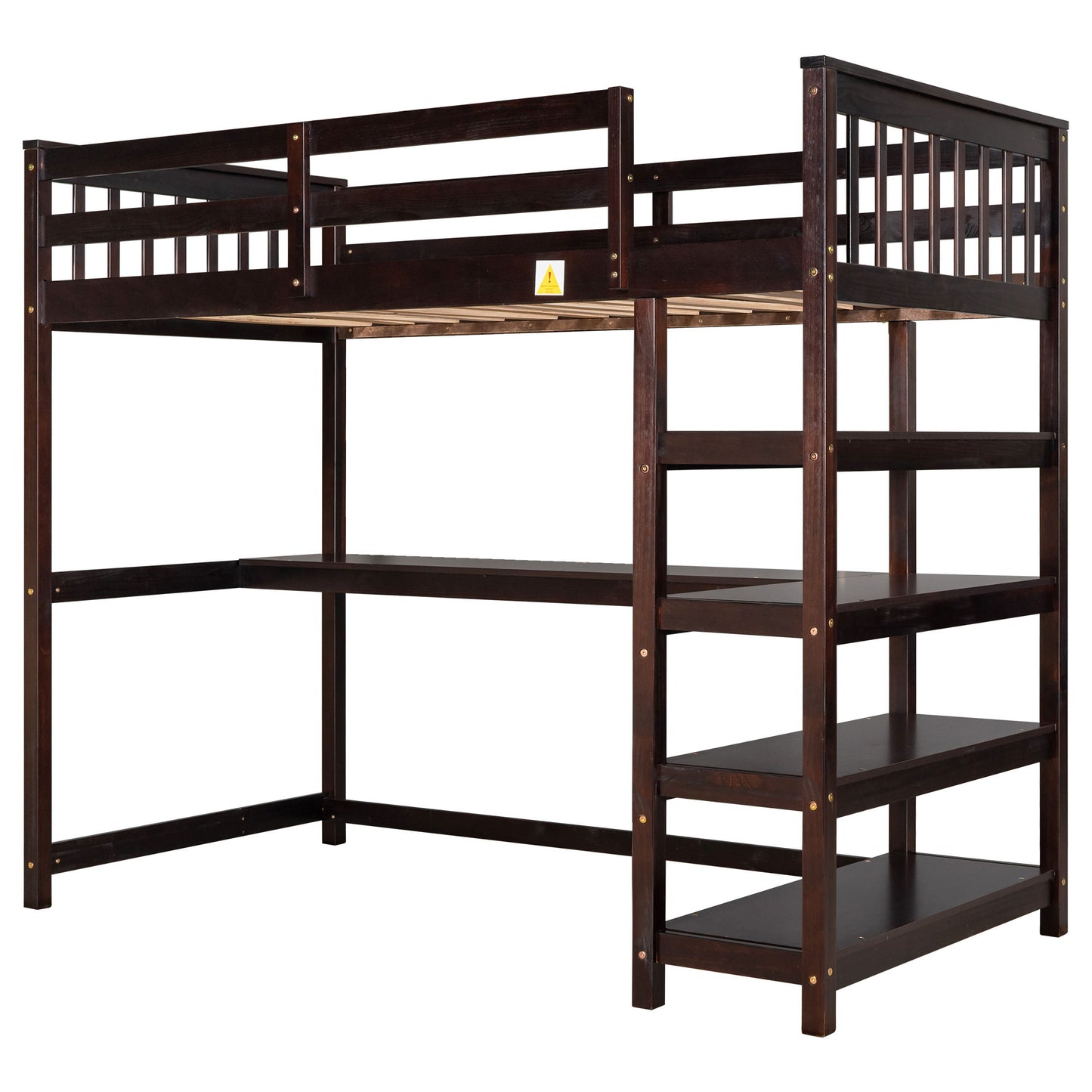 Loft Bed With Storage Shelves And Under Bed Desk - The Sleep Loft - Online Mattress Showroom NYC