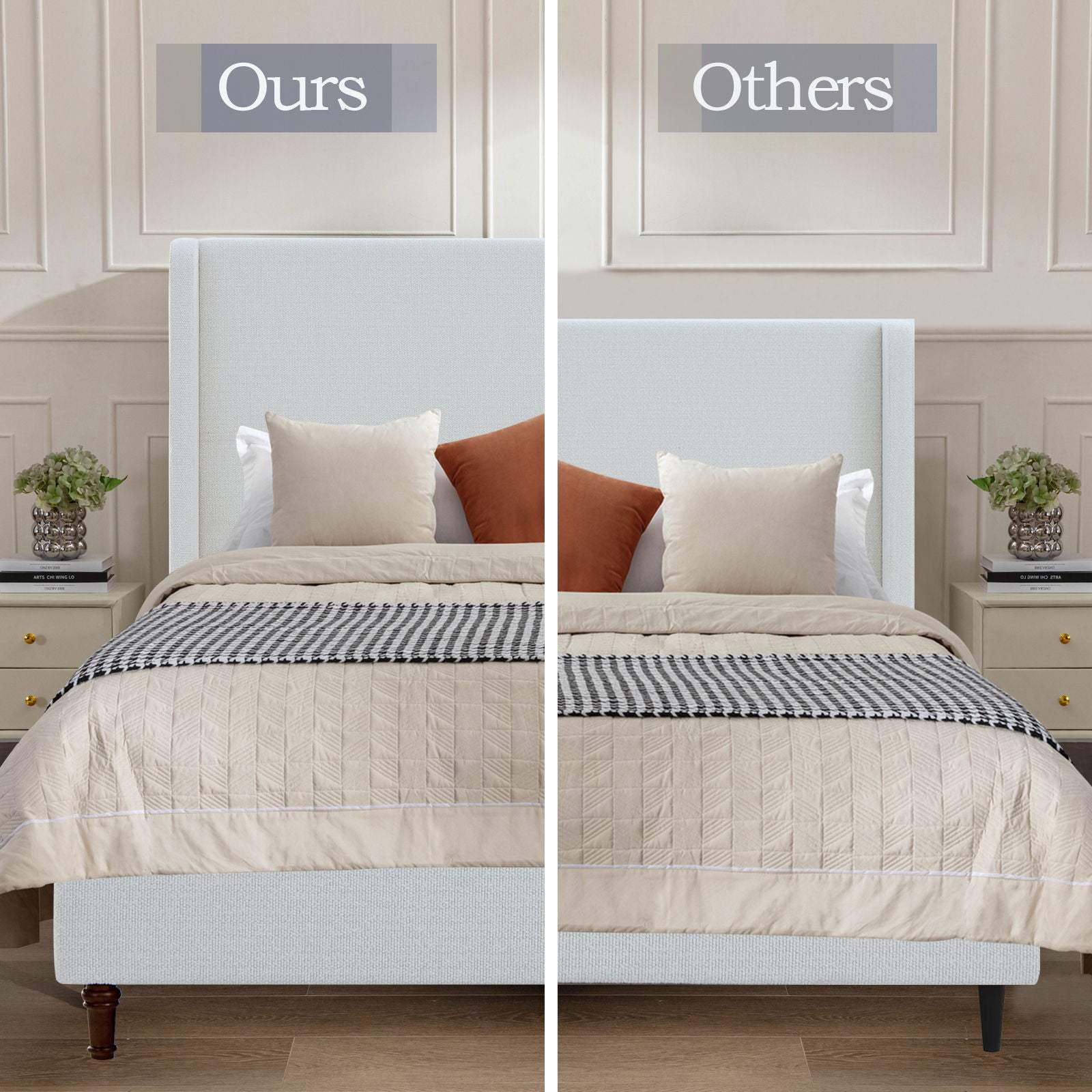 Harper - Tall Headboard Upholstered Bed With Elegant Simplicity - The Sleep Loft - Online Mattress Showroom NYC