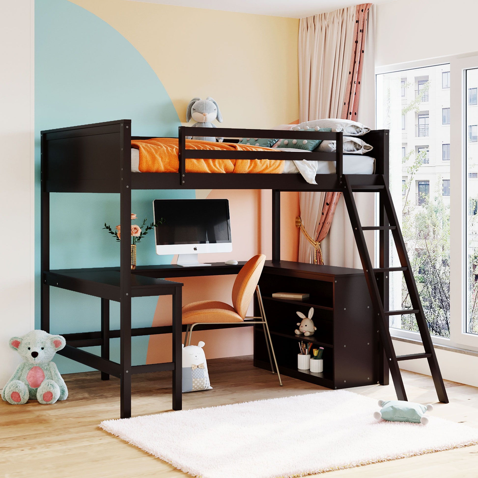 Loft Bed With Shelves With Desk - The Sleep Loft - Online Mattress Showroom NYC