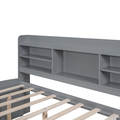Captain Bed With Built In Bookshelves, 3 Storage Drawers, And Trundle - The Sleep Loft - Online Mattress Showroom NYC