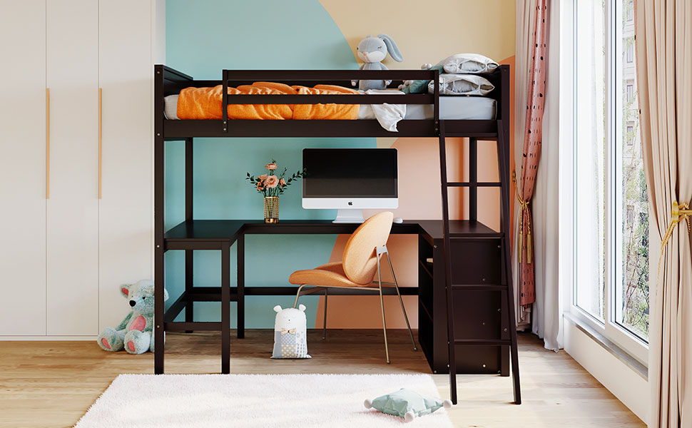 Loft Bed With Shelves With Desk - The Sleep Loft - Online Mattress Showroom NYC