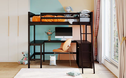 Loft Bed With Shelves With Desk - The Sleep Loft - Online Mattress Showroom NYC