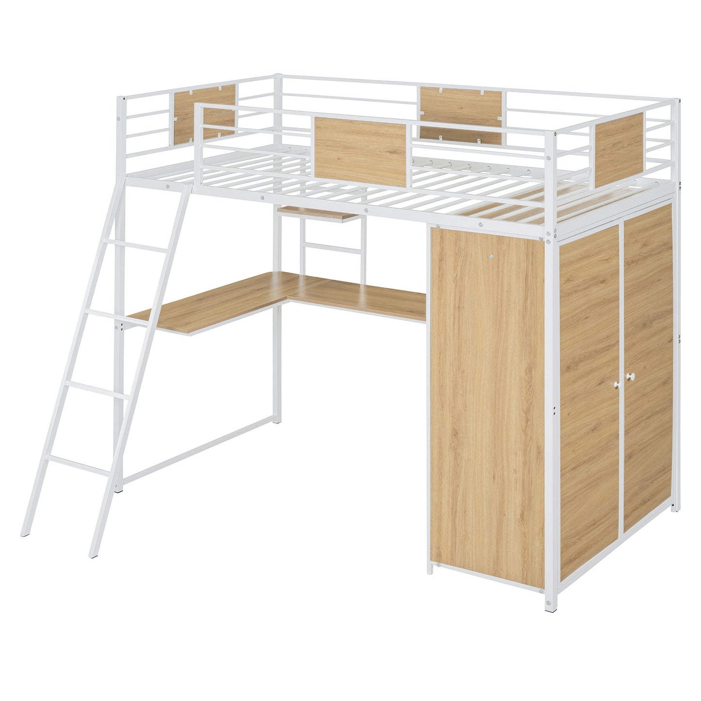 Loft Bed With L Shape Desk And Wardrobe - The Sleep Loft - Online Mattress Showroom NYC
