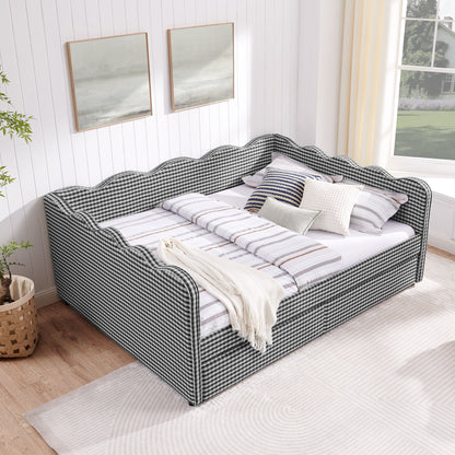 Gingham Daybed With USB Charging Port, Wave-Shaped Design - The Sleep Loft - Online Mattress Showroom NYC