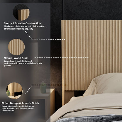 Modern Wide Wall Mounted Fluted Panel Headboard - The Sleep Loft - Online Mattress Showroom NYC