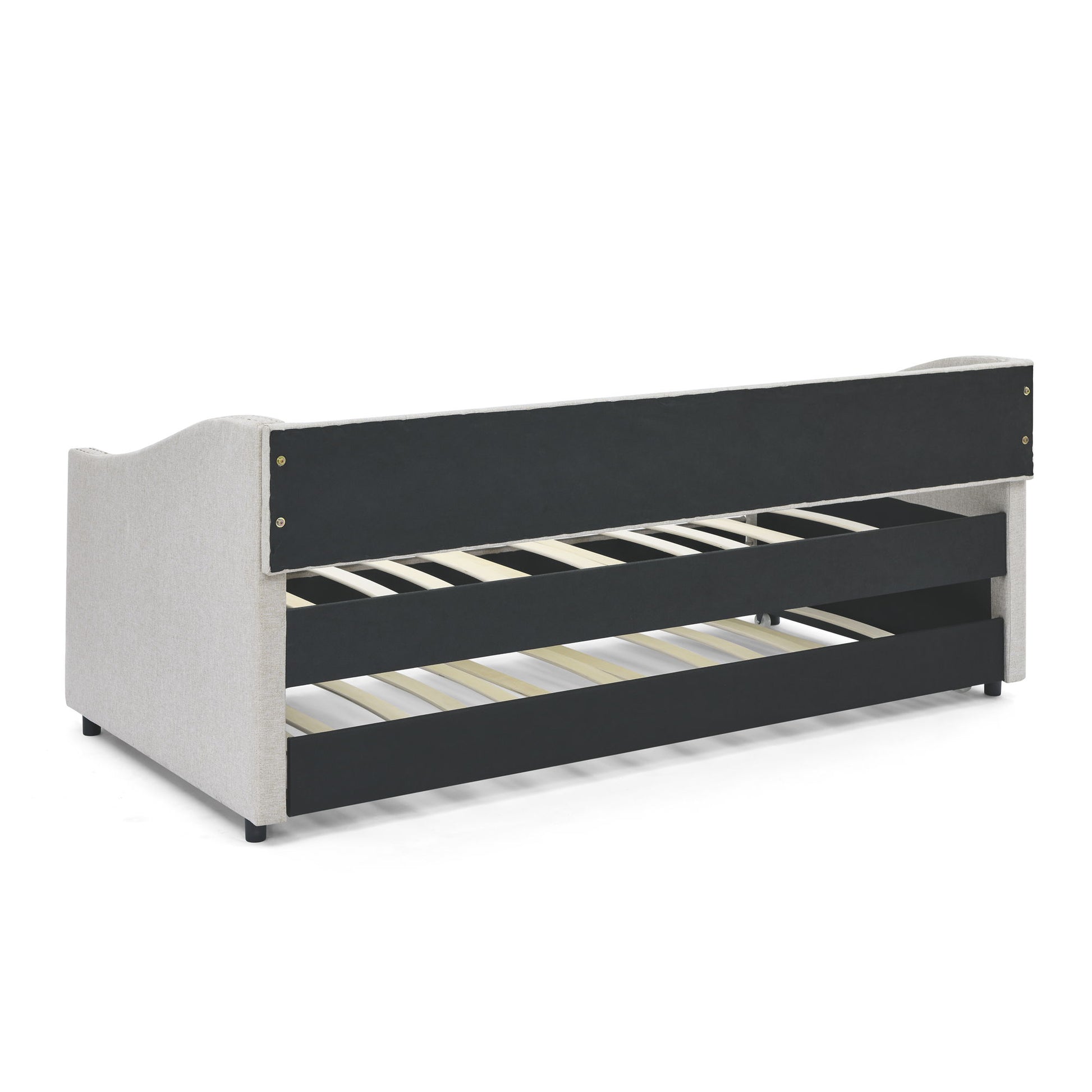 Upholstered Tufted Daybed With Drawers, Waved Arms - The Sleep Loft - Online Mattress Showroom NYC