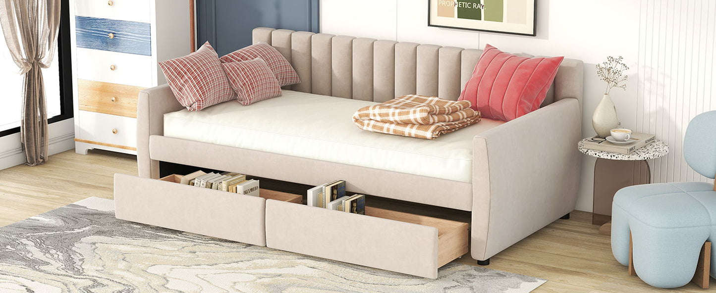 Upholstered Daybed With Slat Support - The Sleep Loft - Online Mattress Showroom NYC