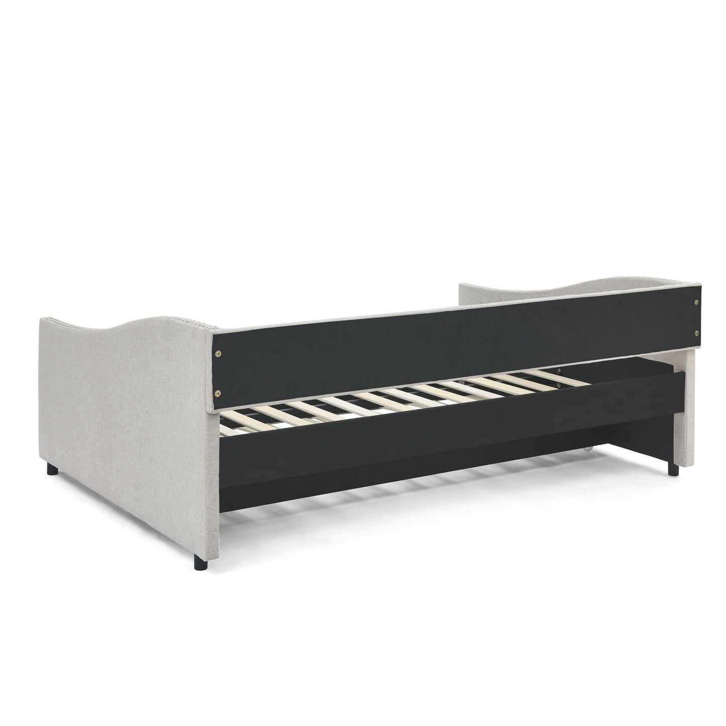 Upholstered Tufted Daybed With Drawers, Waved Arms - The Sleep Loft - Online Mattress Showroom NYC
