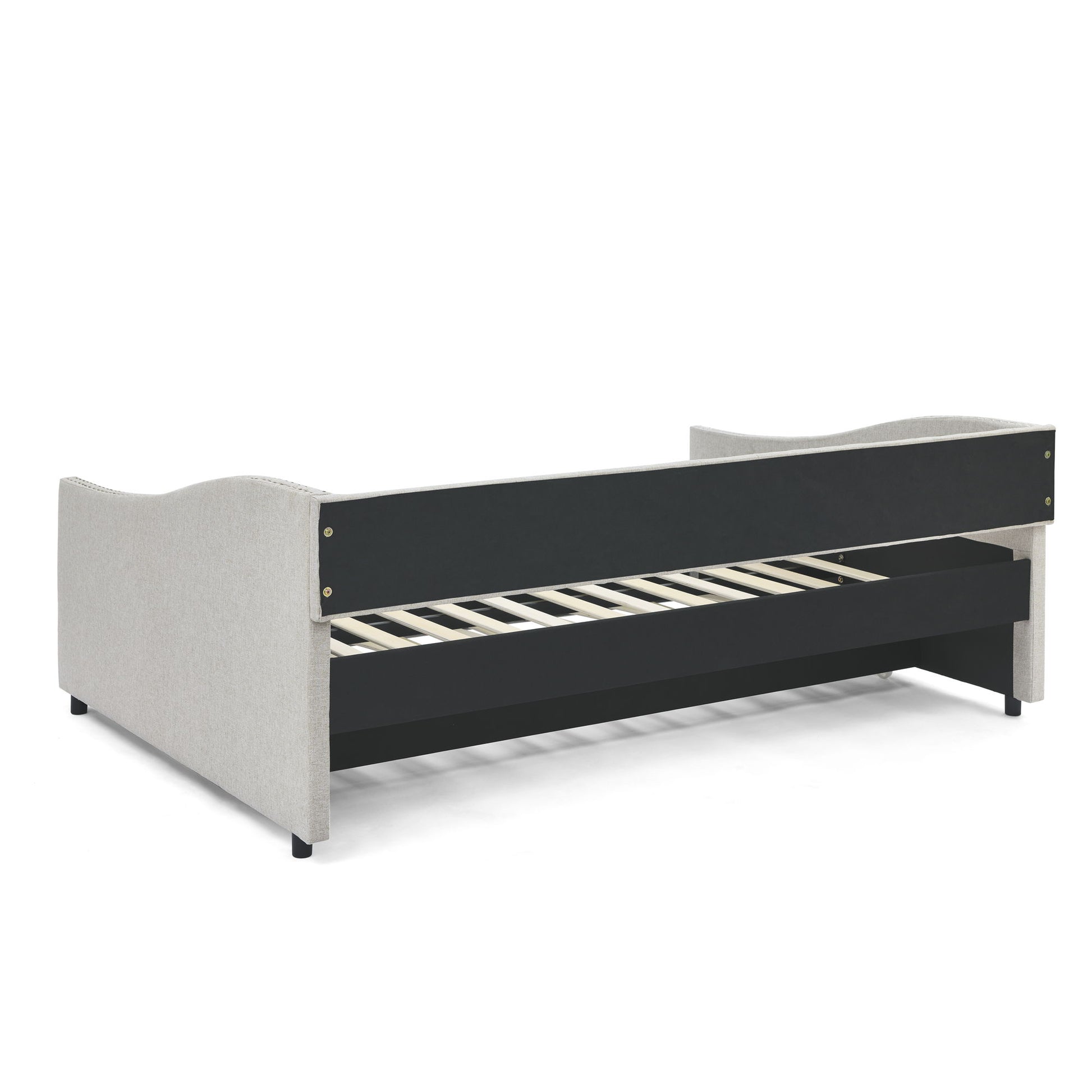 Upholstered Tufted Daybed With Drawers, Waved Arms - The Sleep Loft - Online Mattress Showroom NYC