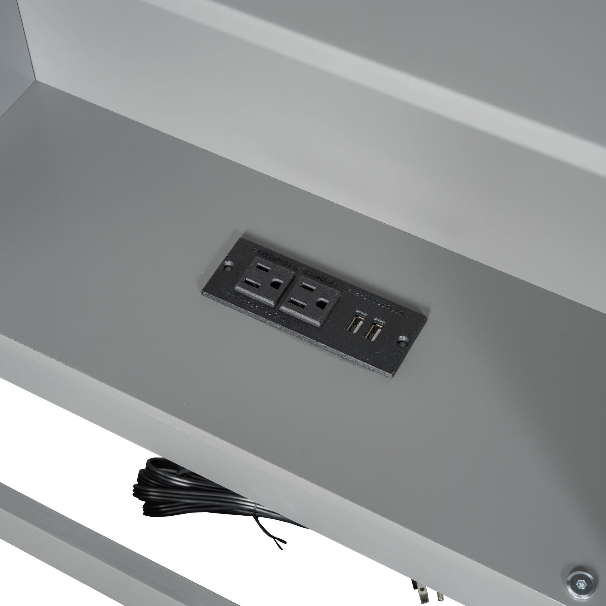 Twin Long Floor Bed With Storage Cabinets And USB Ports - Gray - The Sleep Loft - Online Mattress Showroom NYC