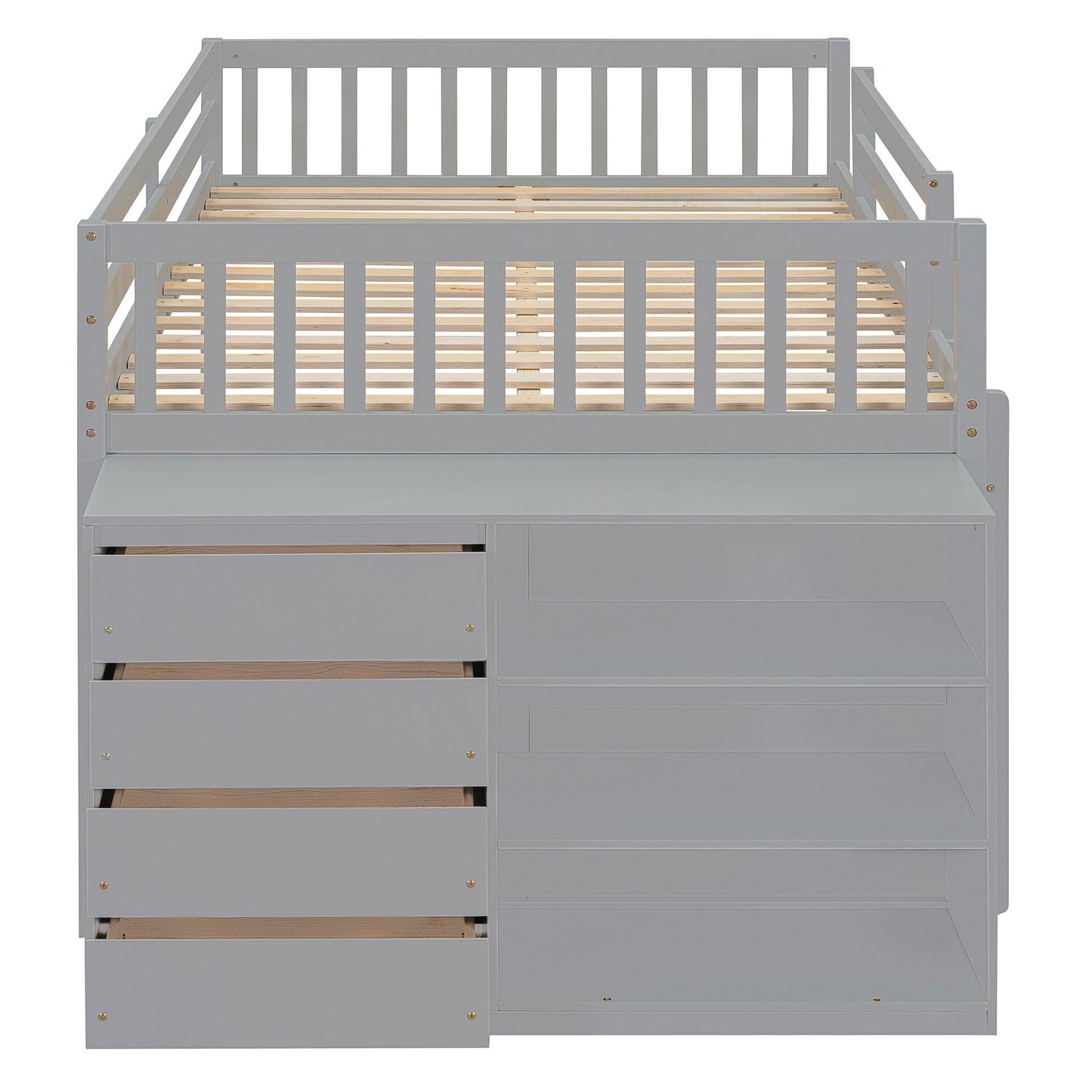 Bunk Bed With 4 Drawers And 3 Shelves - The Sleep Loft - Online Mattress Showroom NYC