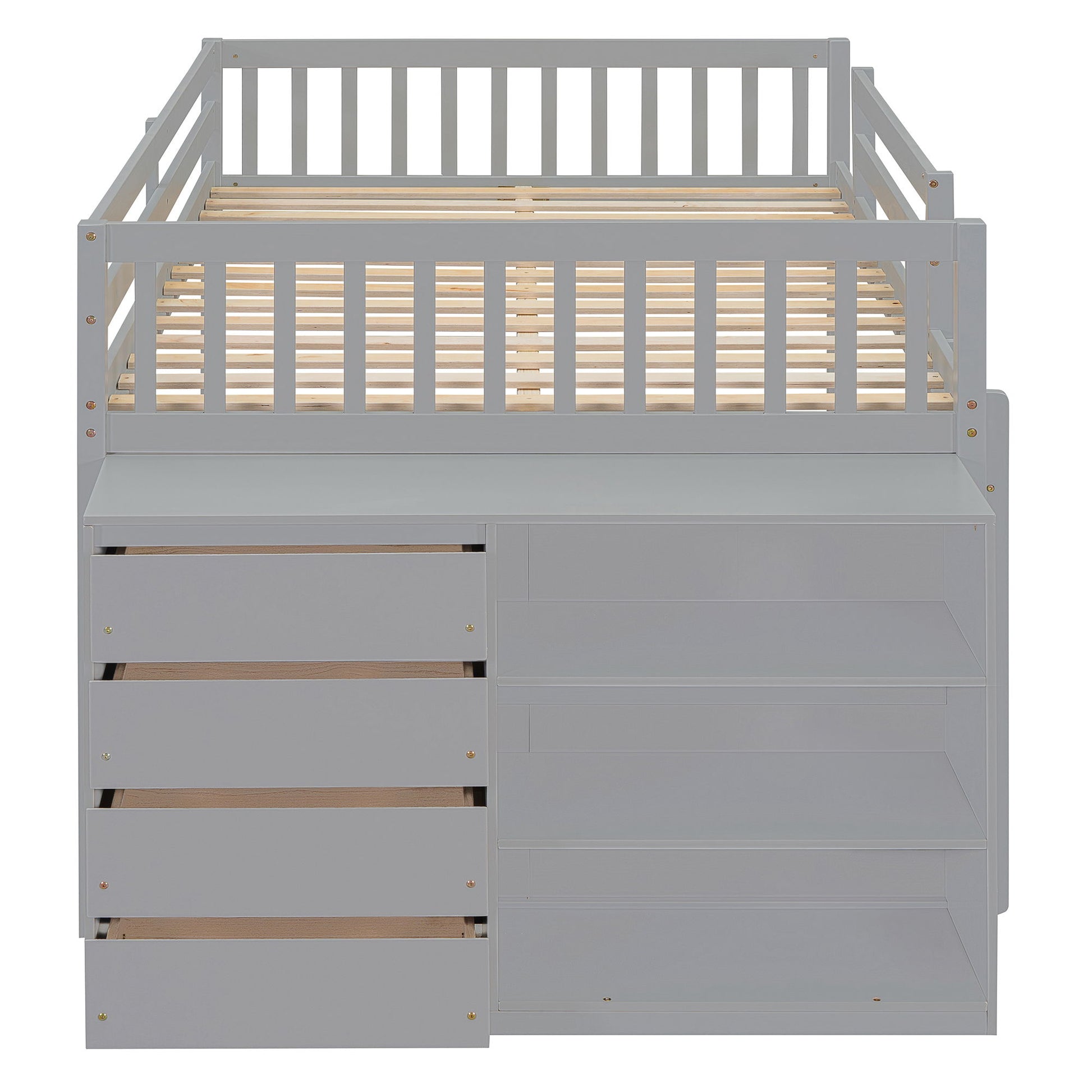 Bunk Bed With 4 Drawers And 3 Shelves - The Sleep Loft - Online Mattress Showroom NYC