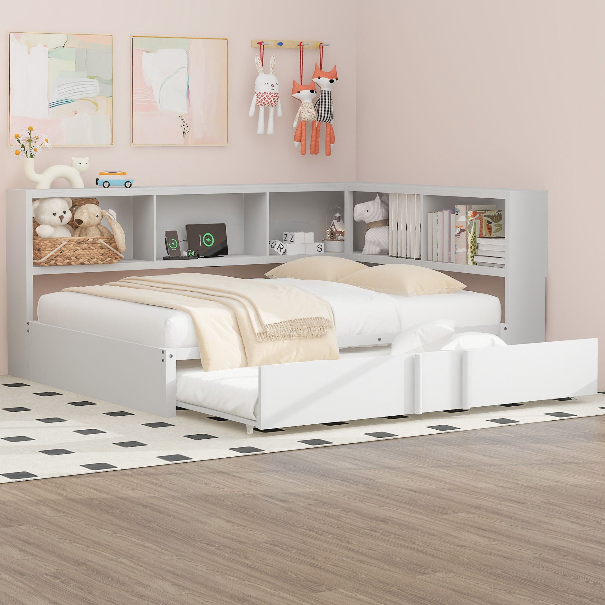 Daybed With Trundle, Storage Cabinets And USB Ports - The Sleep Loft - Online Mattress Showroom NYC