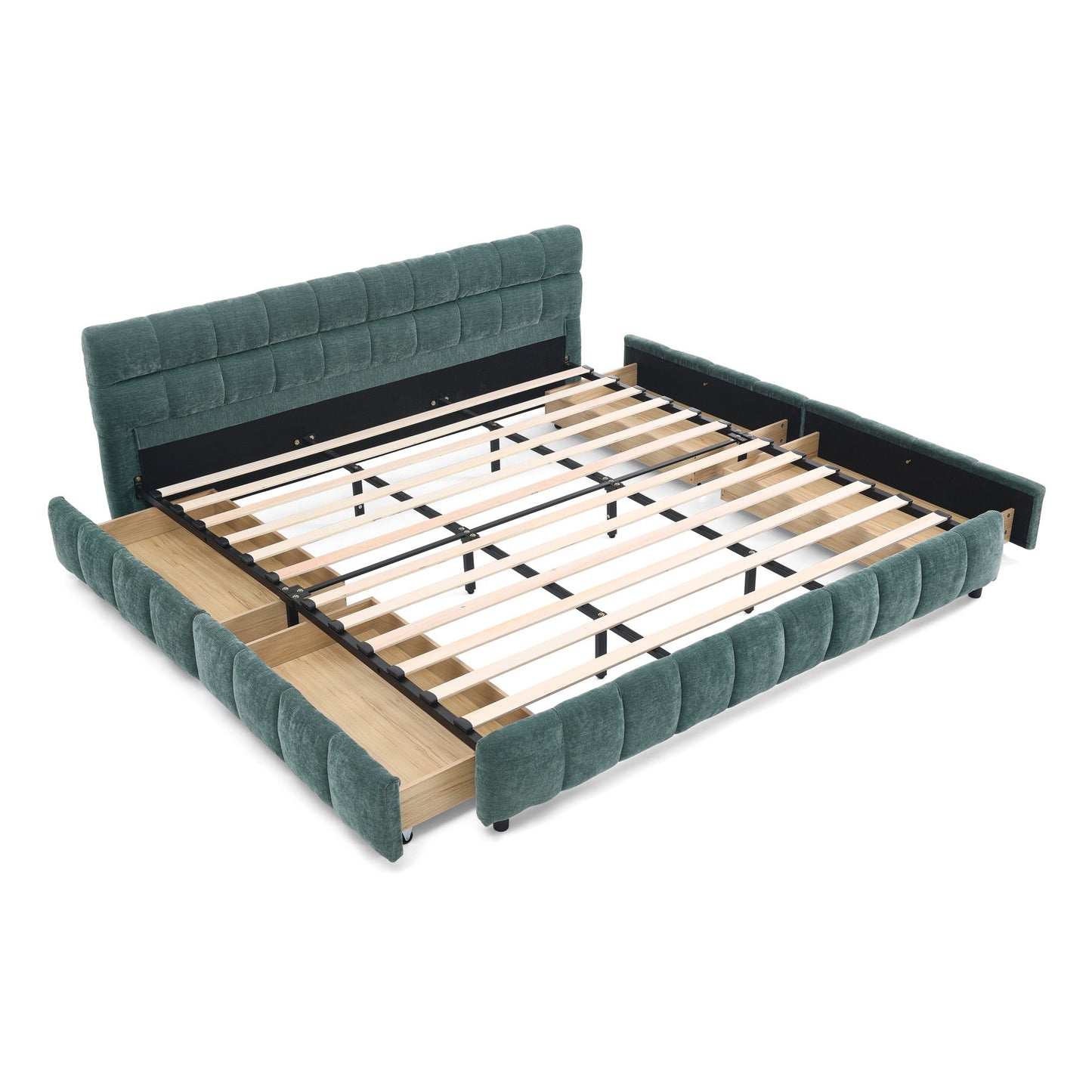 Modern Platform Bed Frame With Thick Fabric - The Sleep Loft - Online Mattress Showroom NYC