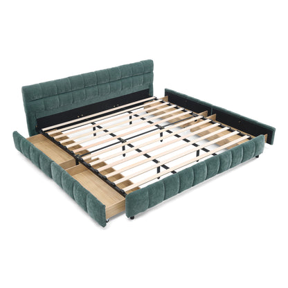 Modern Platform Bed Frame With Thick Fabric - The Sleep Loft - Online Mattress Showroom NYC