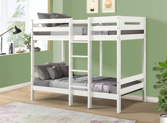 Esin - Twin Twin Bunk Bed - White - The Sleep Loft - Online Mattress Showroom NYC