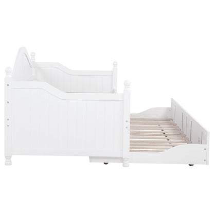 Twin Daybed With Trundle Storage Bed - White - The Sleep Loft - Online Mattress Showroom NYC