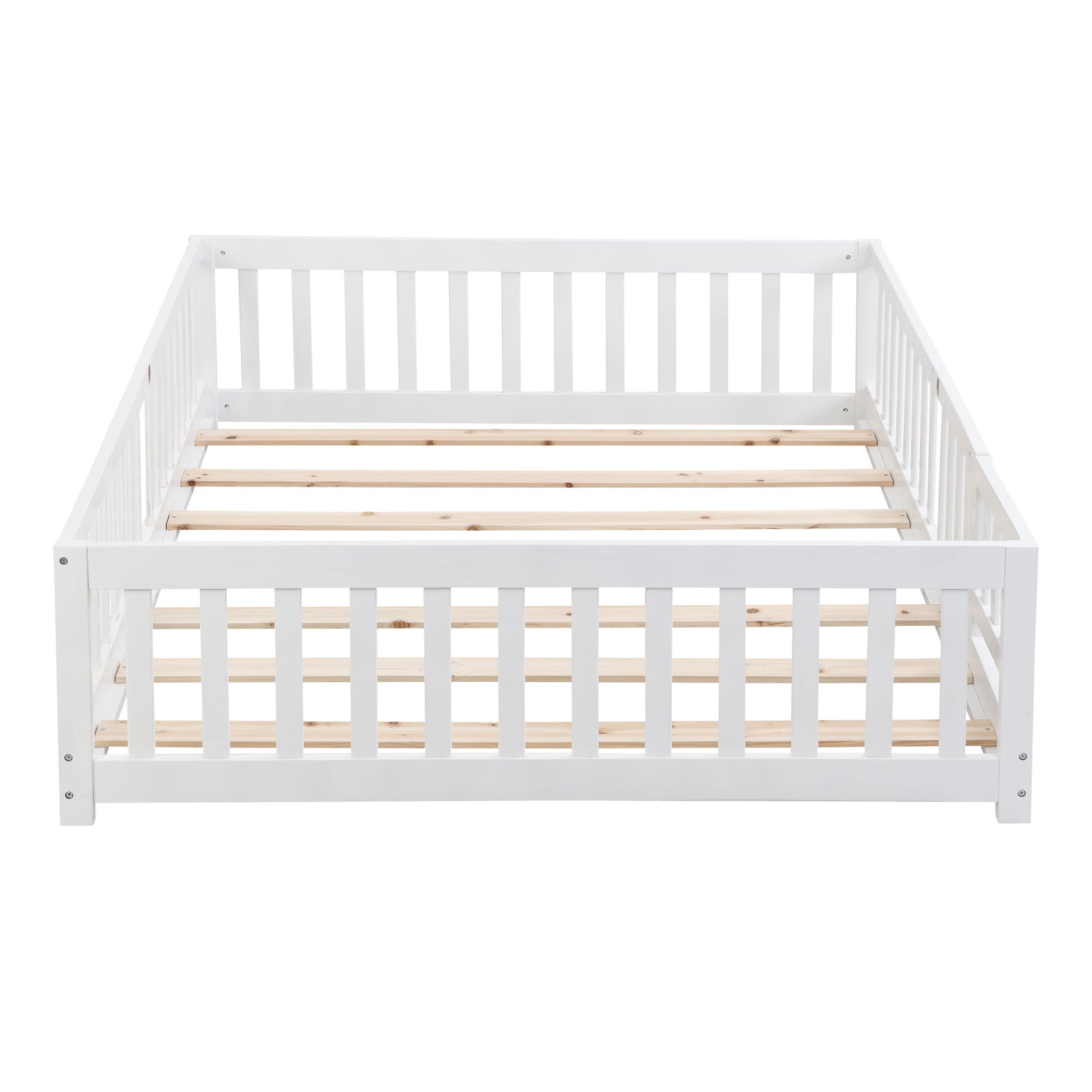 Solid Wood Floor Bed With Door And Fence For Children - The Sleep Loft - Online Mattress Showroom NYC