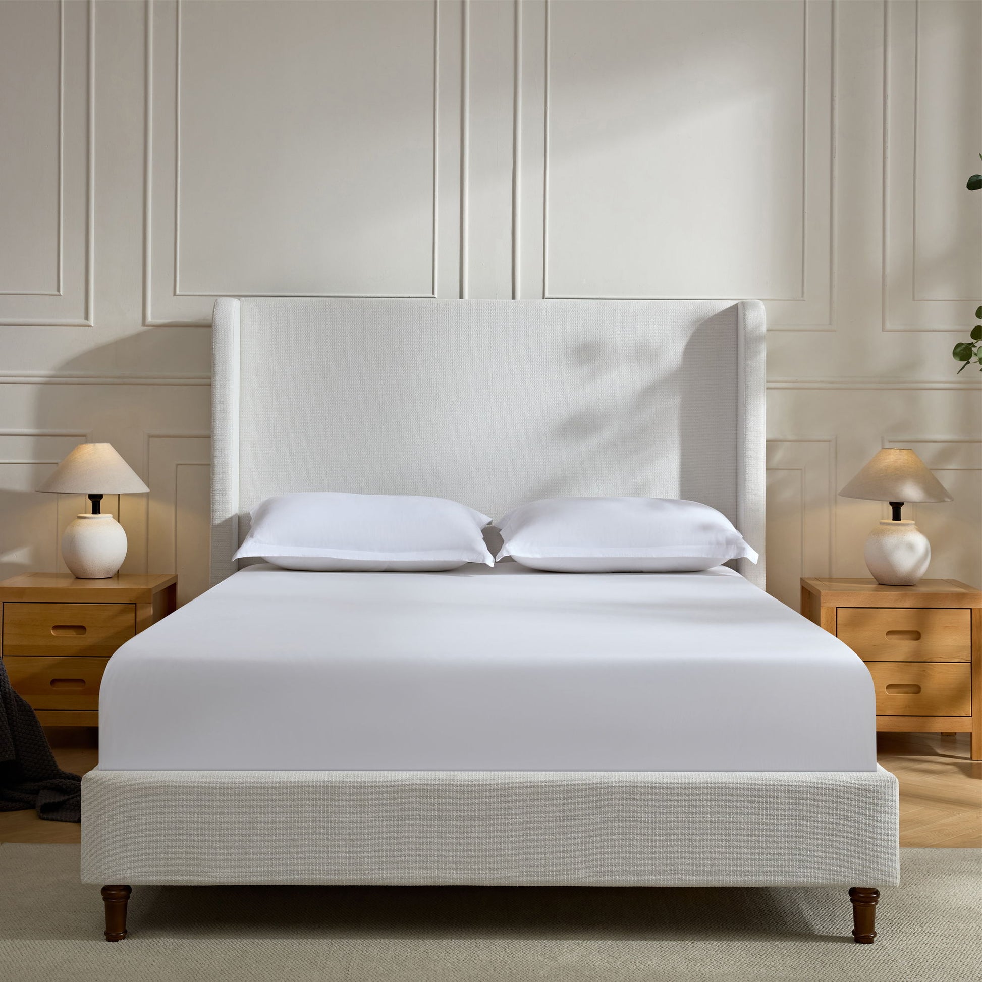 Harper - Tall Headboard Upholstered Bed / High Headboard / Elegant Simplicity / No Box Spring Needed - The Sleep Loft - Online Mattress Showroom NYC