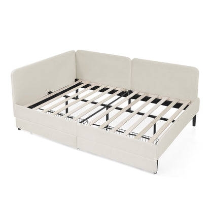 Upholstered Platform Bed Frame With 2 Storage Drawers And Adjustable Sofa Bed - The Sleep Loft - Online Mattress Showroom NYC