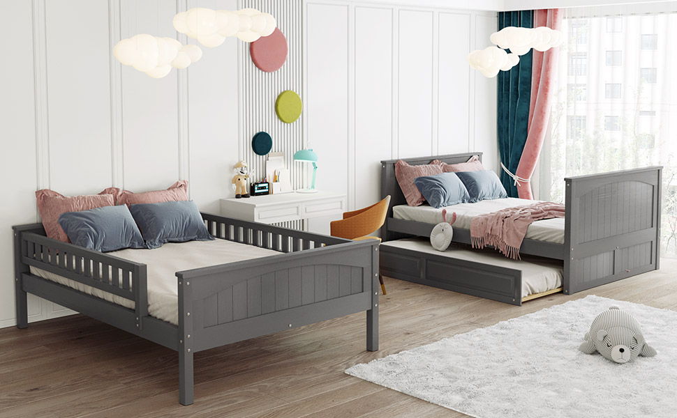 Bunk Bed With Twin Size Trundle, Guardrails - The Sleep Loft - Online Mattress Showroom NYC