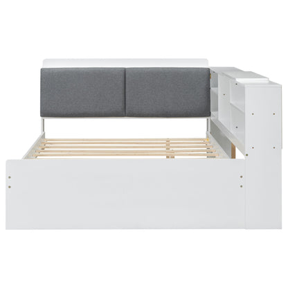 Platform Bed With Trundle, Shelves, And Storage Headboard - The Sleep Loft - Online Mattress Showroom NYC