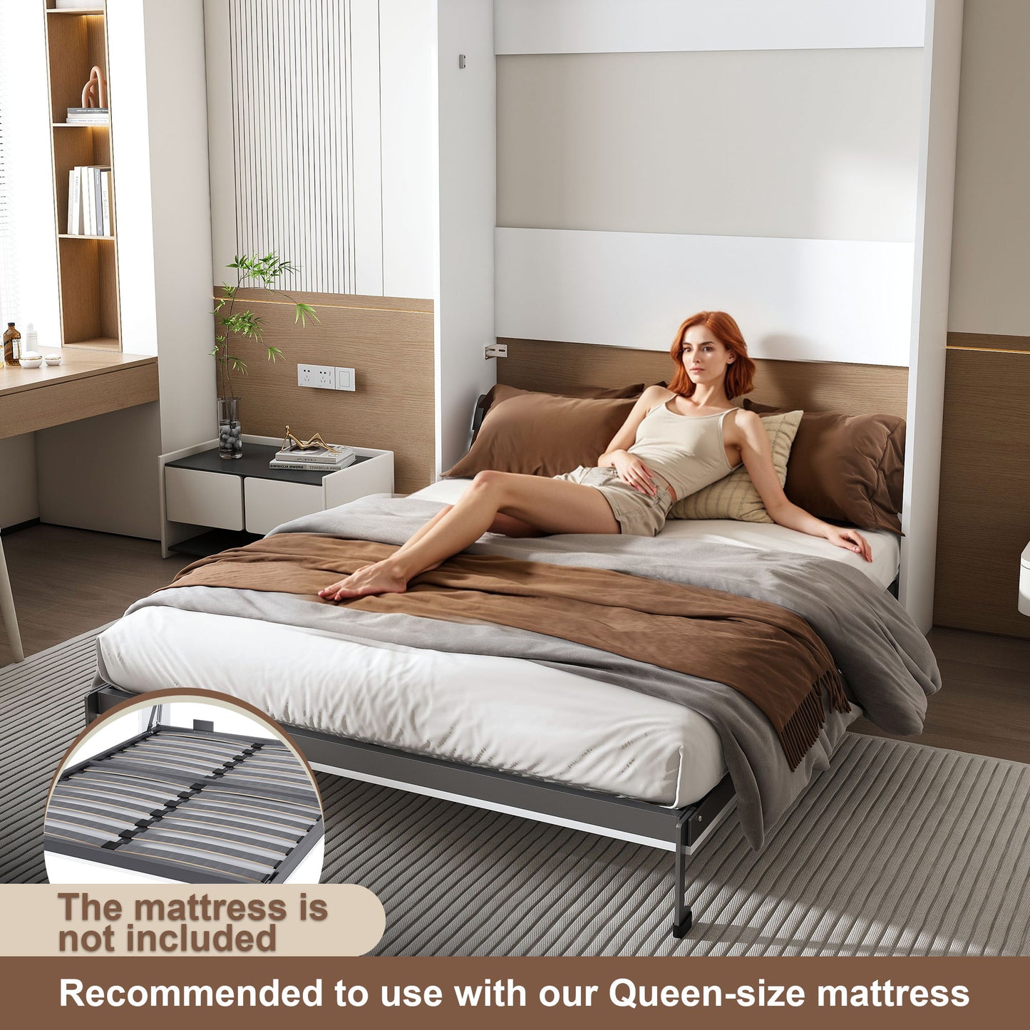 Queen Murphy Bed, Space Saving Design - White - The Sleep Loft - Online Mattress Showroom NYC