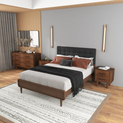 Logan - Nightsd Bed Side Tables With 2 Drawers - Brown - The Sleep Loft - Online Mattress Showroom NYC